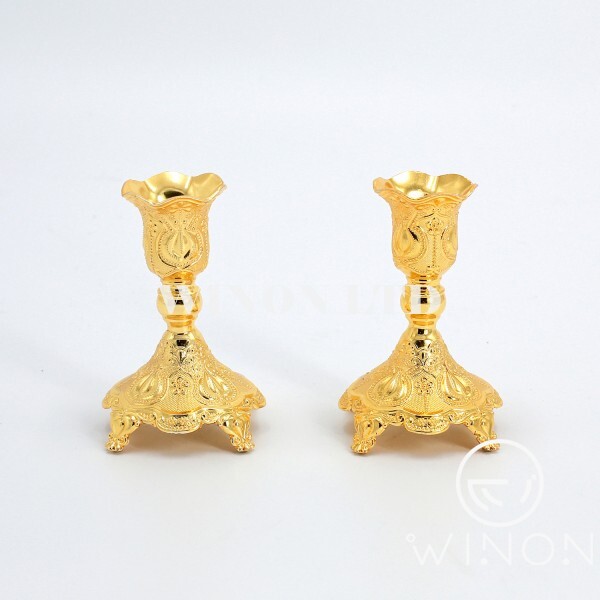 golden plated small-size single-end candelabrum