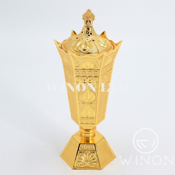 golden plated 22"egg-shape tray with leg(handle)