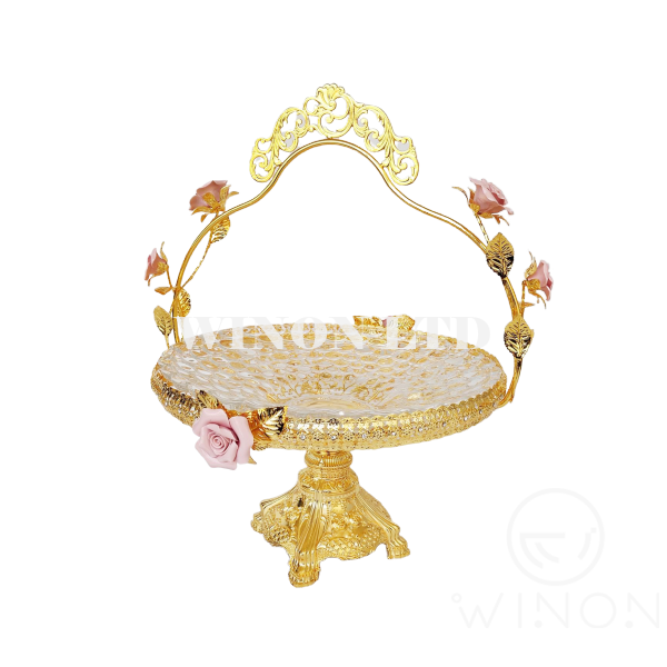 Glass plate with handle and base