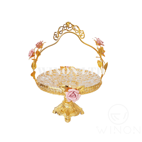 Glass plate with handle and base