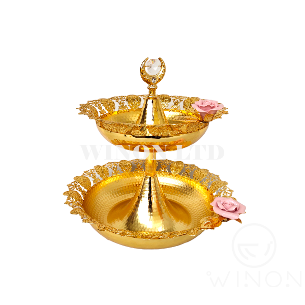 Rose Ceramic Design 2 Layer Plate