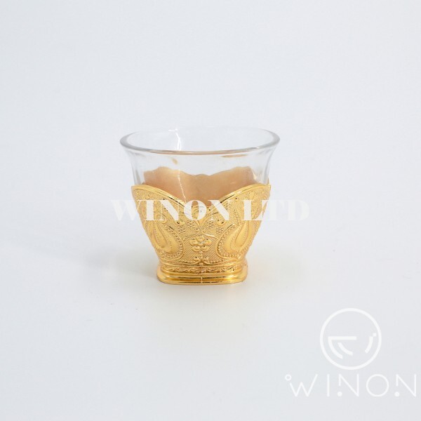 Golden plated 12pcs square coffee cup
