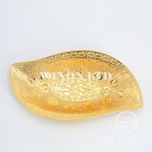 Golden plated 10"mango tray