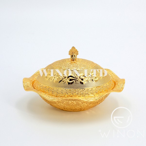 Golden plated big-size egg-shape bowl