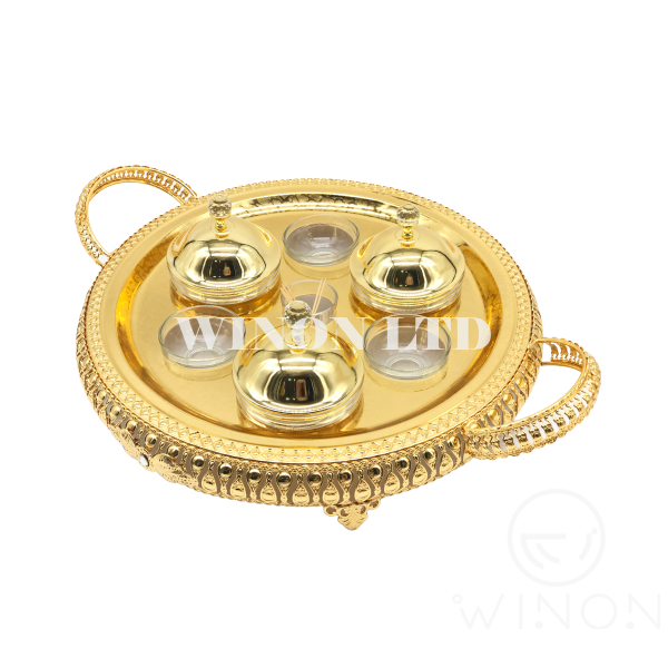 16 inch round tray with 3pcs date bowl set